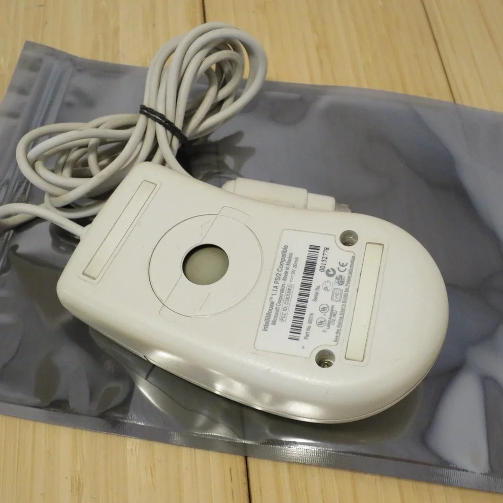 Microsoft‎ Intellimouse 1.1A PS2 2-Button Mouse with Scroll Wheel - Tested 11